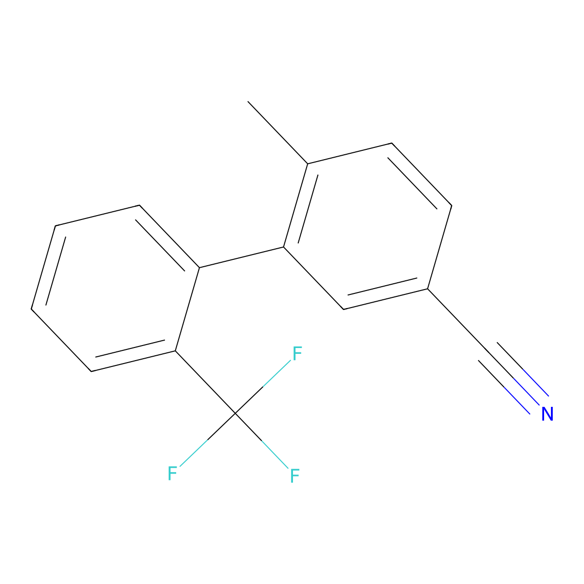6-Methyl-2'-(trifluoromethyl)-[1,1'-biphenyl]-3-carbonitrile molecular structure, CAS 1267181-13-4