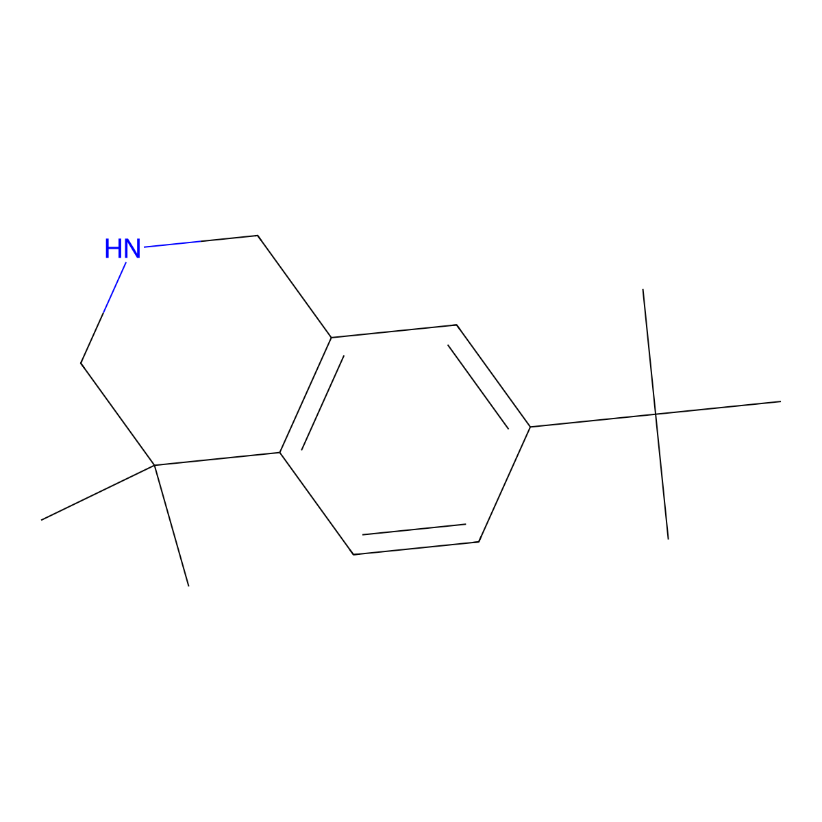 7-Tert-butyl-4,4-dimethyl-1,2,3,4-tetrahydroisoquinoline molecular structure, CAS 1267182-27-3