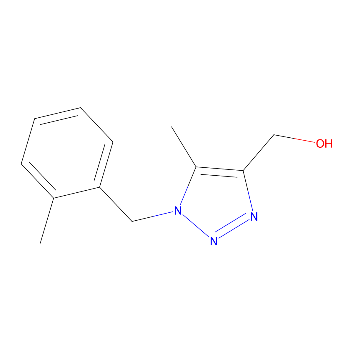 {5-methyl-1-[(2-methylphenyl)methyl]-1H-1,2,3-triazol-4-yl}methanol molecular structure, CAS 1267182-33-1