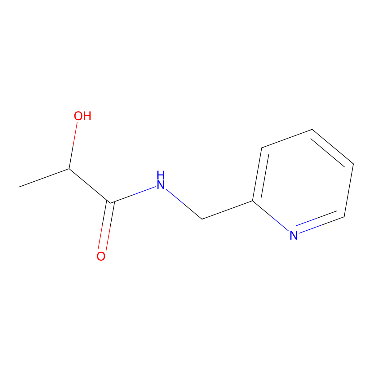 2-hydroxy-N-[(pyridin-2-yl)methyl]propanamide molecular structure, CAS 1267182-36-4