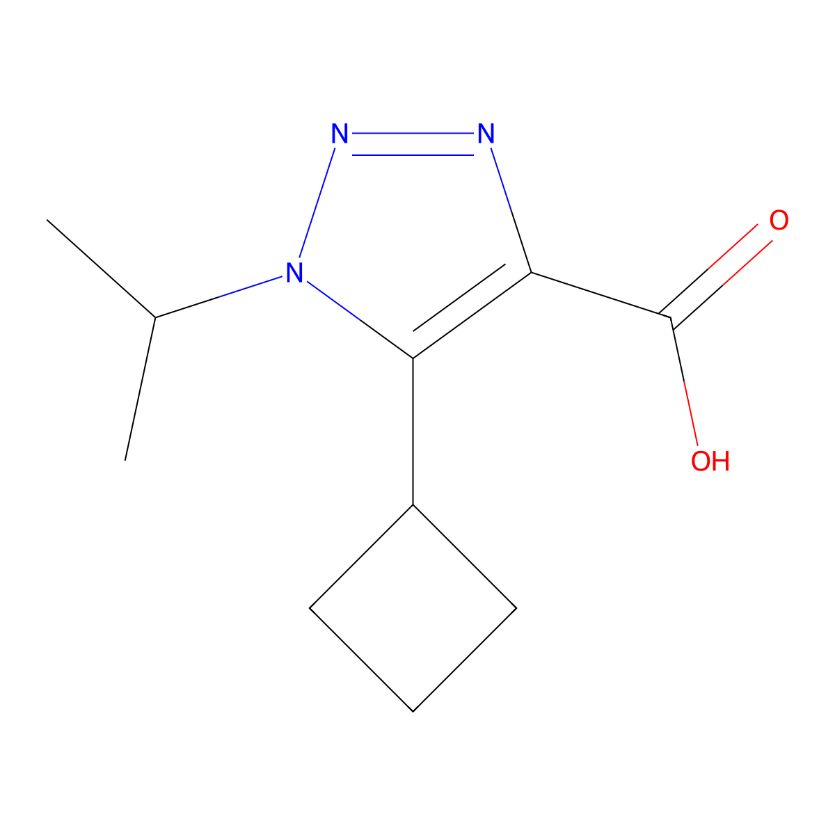 5-Cyclobutyl-1-(propan-2-yl)-1H-1,2,3-triazole-4-carboxylic acid molecular structure, CAS 1267182-72-8