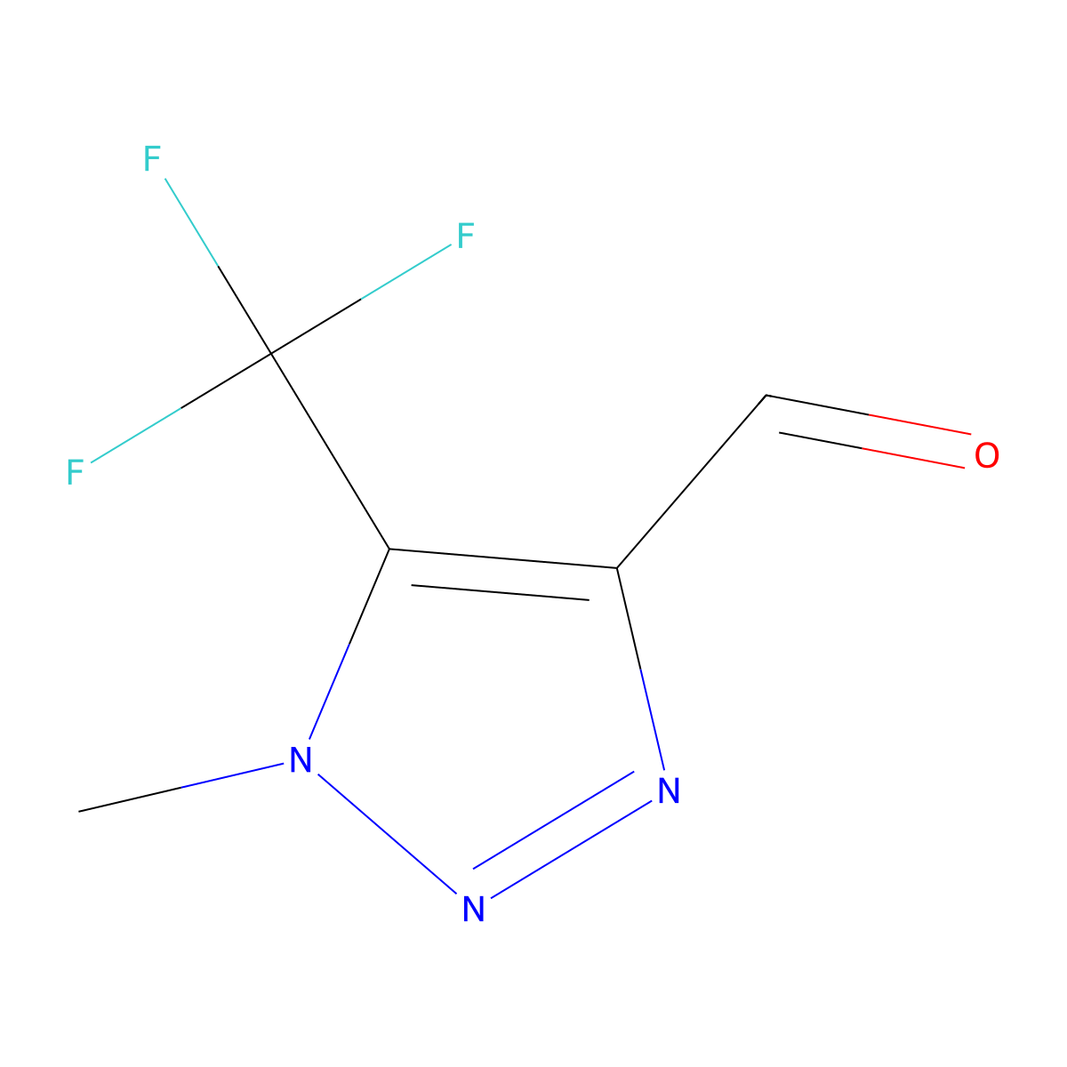 1-methyl-5-(trifluoromethyl)-1H-1,2,3-triazole-4-carbaldehyde molecular structure, CAS 1267185-70-5