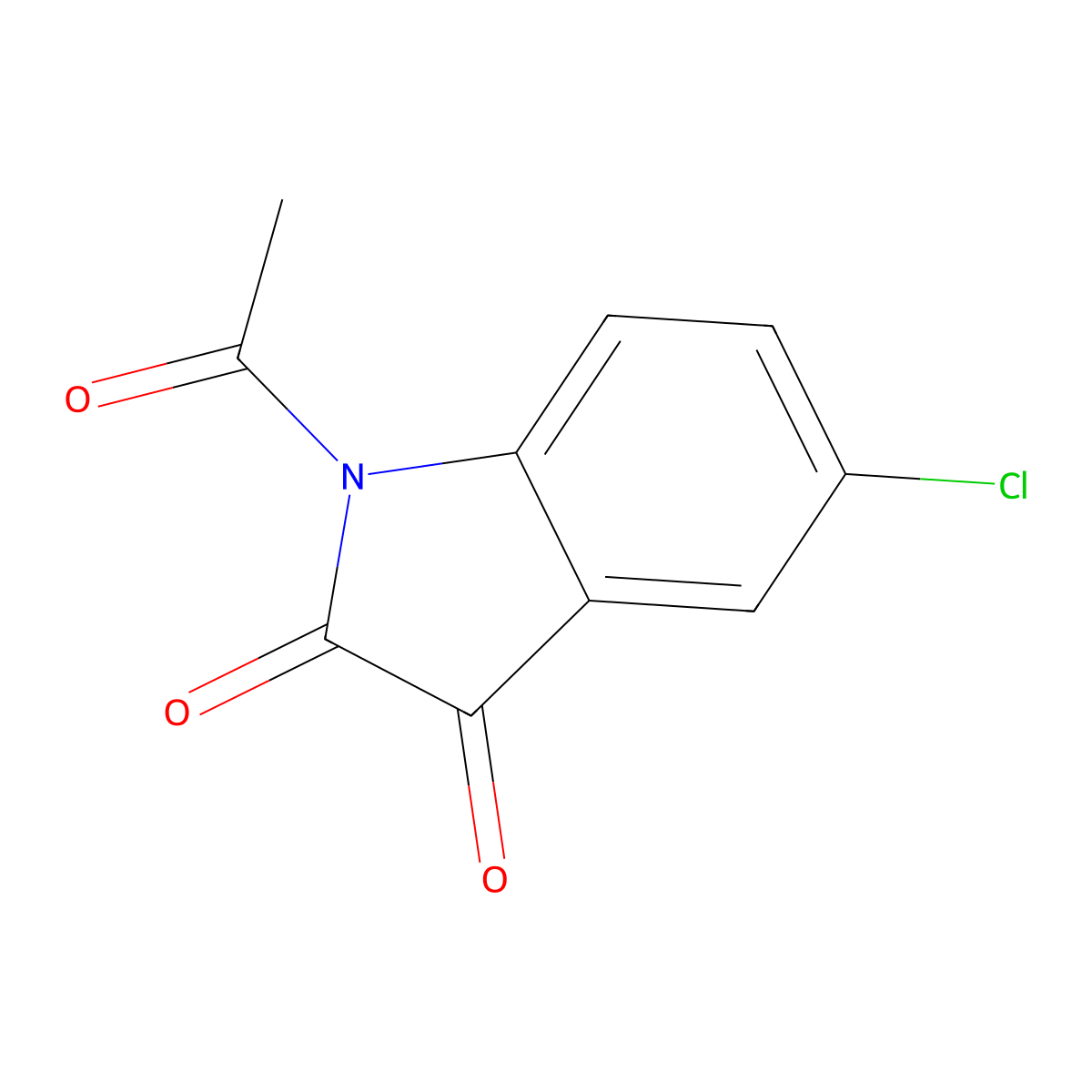 1-Acetyl-5-chloro-1H-indole-2,3-dione molecular structure, CAS 126719-06-0