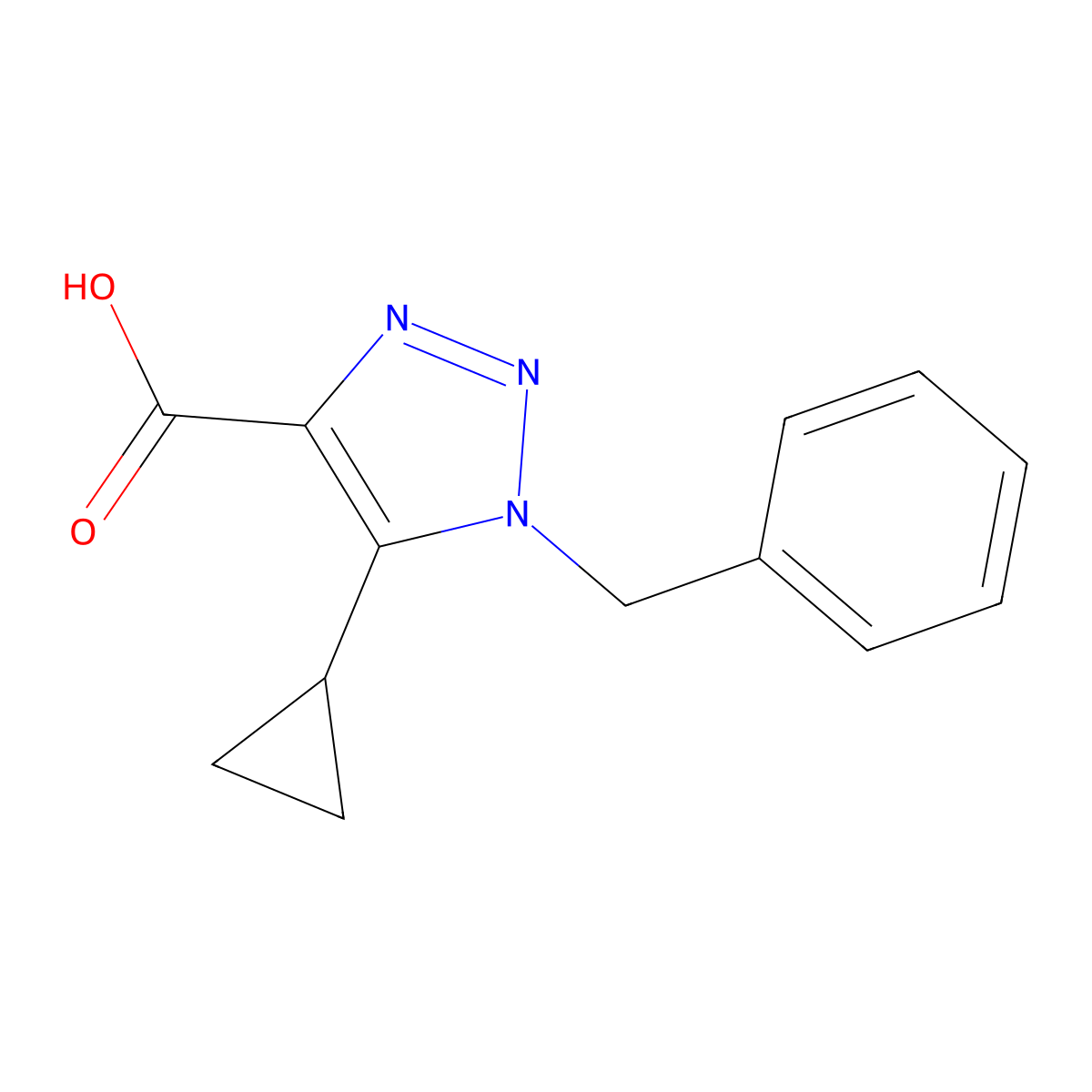 1-benzyl-5-cyclopropyl-1H-1,2,3-triazole-4-carboxylic acid molecular structure, CAS 1267196-70-2
