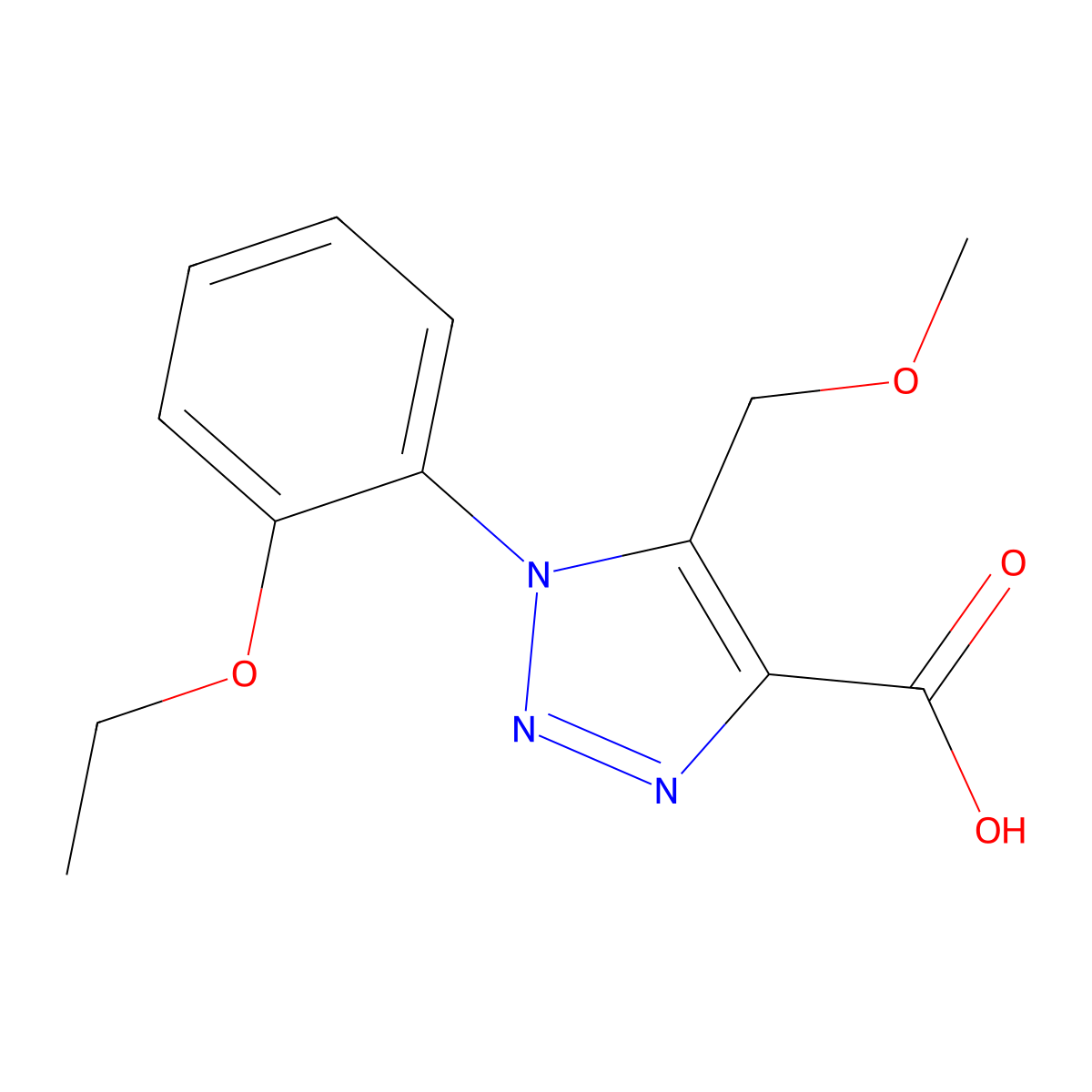 1-(2-ethoxyphenyl)-5-(methoxymethyl)-1H-1,2,3-triazole-4-carboxylic acid molecular structure, CAS 1267198-01-5