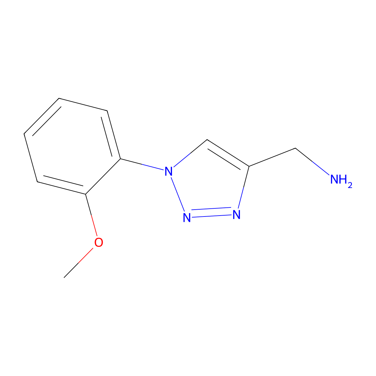 (1-(2-methoxyphenyl)-1H-1,2,3-triazol-4-yl)methanamine molecular structure, CAS 1267199-39-2