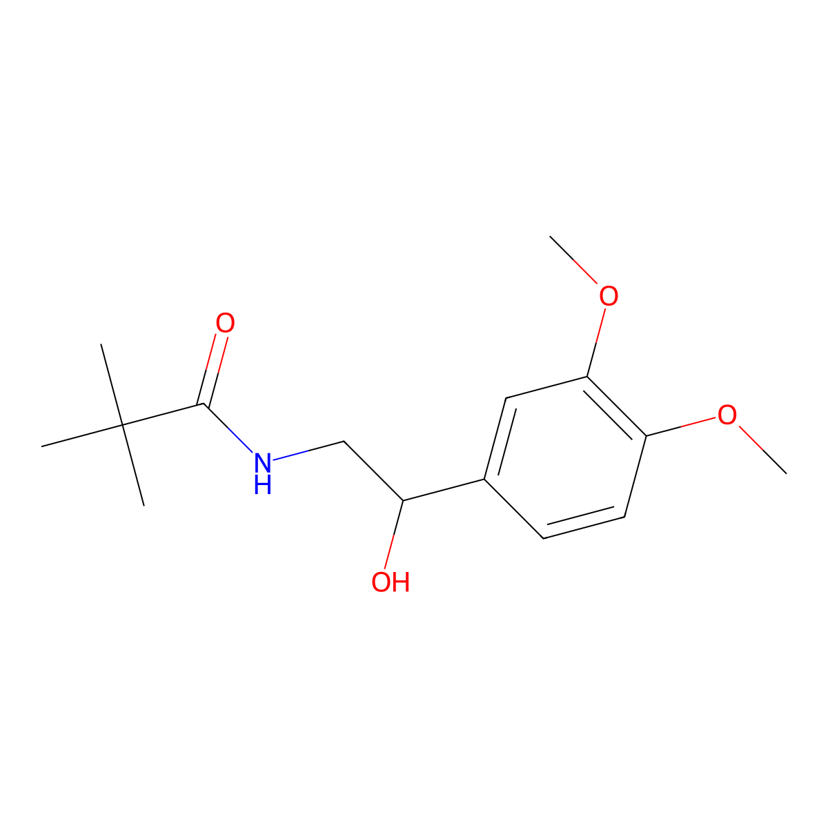 N-[2-(3,4-dimethoxyphenyl)-2-hydroxyethyl]-2,2-dimethylpropanamide molecular structure, CAS 1267203-23-5