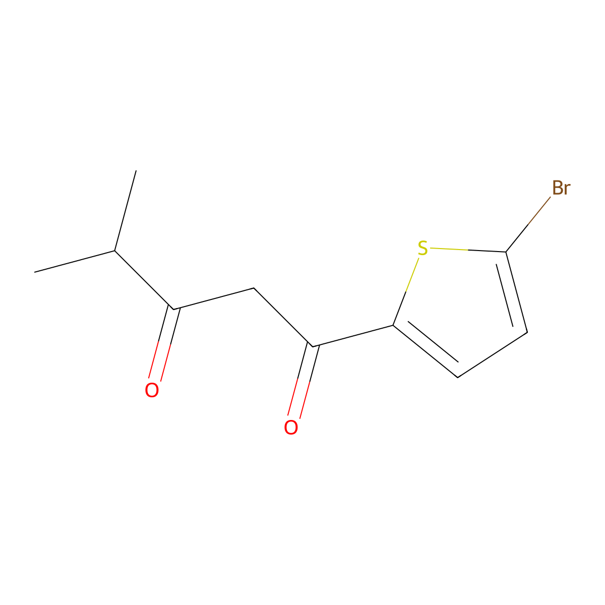 1-(5-Bromothiophen-2-yl)-4-methylpentane-1,3-dione molecular structure, CAS 1267203-95-1