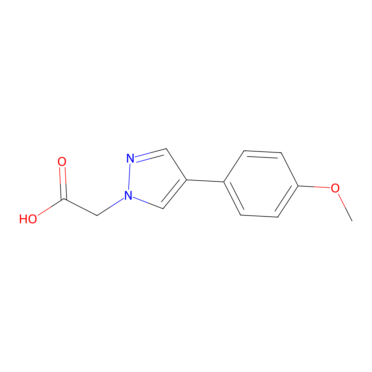 2-(4-(4-Methoxyphenyl)-1H-pyrazol-1-yl)acetic acid molecular structure, CAS 1267214-12-9