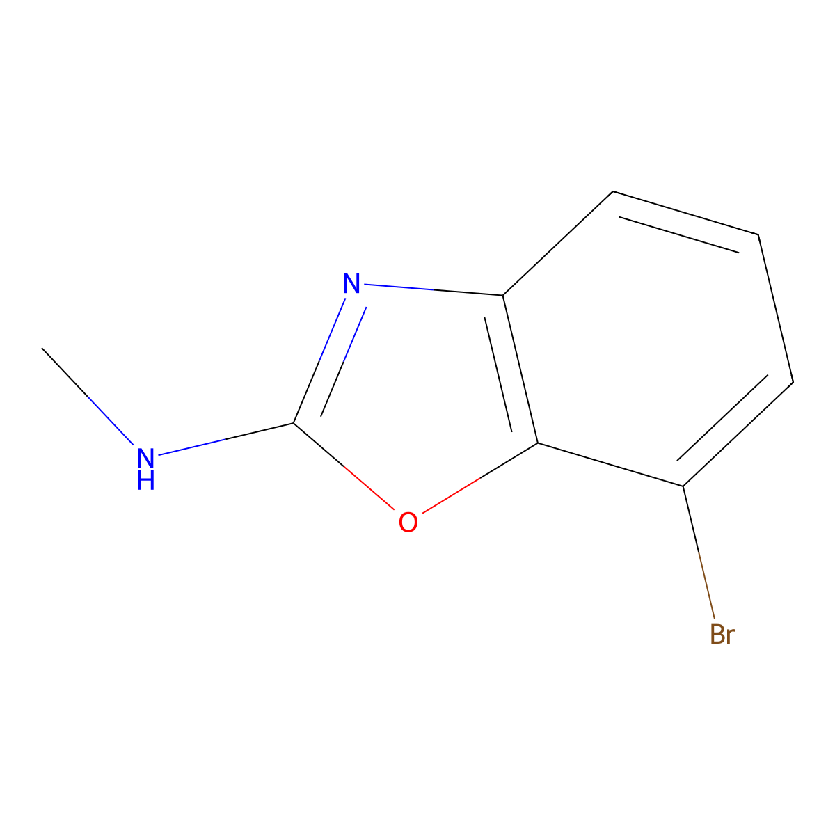 7-bromo-N-methyl-1,3-benzoxazol-2-amine molecular structure, CAS 1267215-00-8