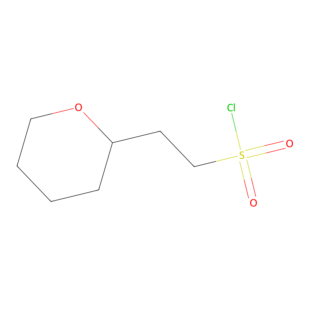 2-(Oxan-2-yl)ethane-1-sulfonyl chloride molecular structure, CAS 1267215-74-6