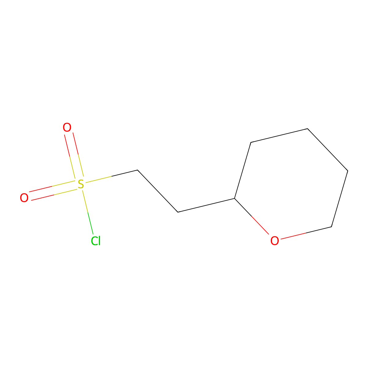 2-(Oxan-2-yl)ethane-1-sulfonyl chloride molecular structure, CAS 1267215-74-6