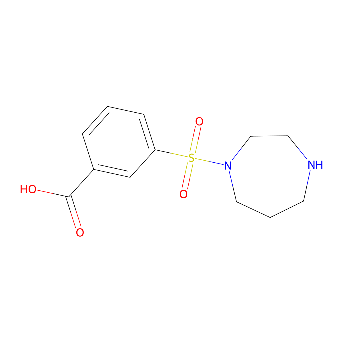 3-(1,4-Diazepan-1-ylsulfonyl)benzoic acid molecular structure, CAS 1267215-92-8