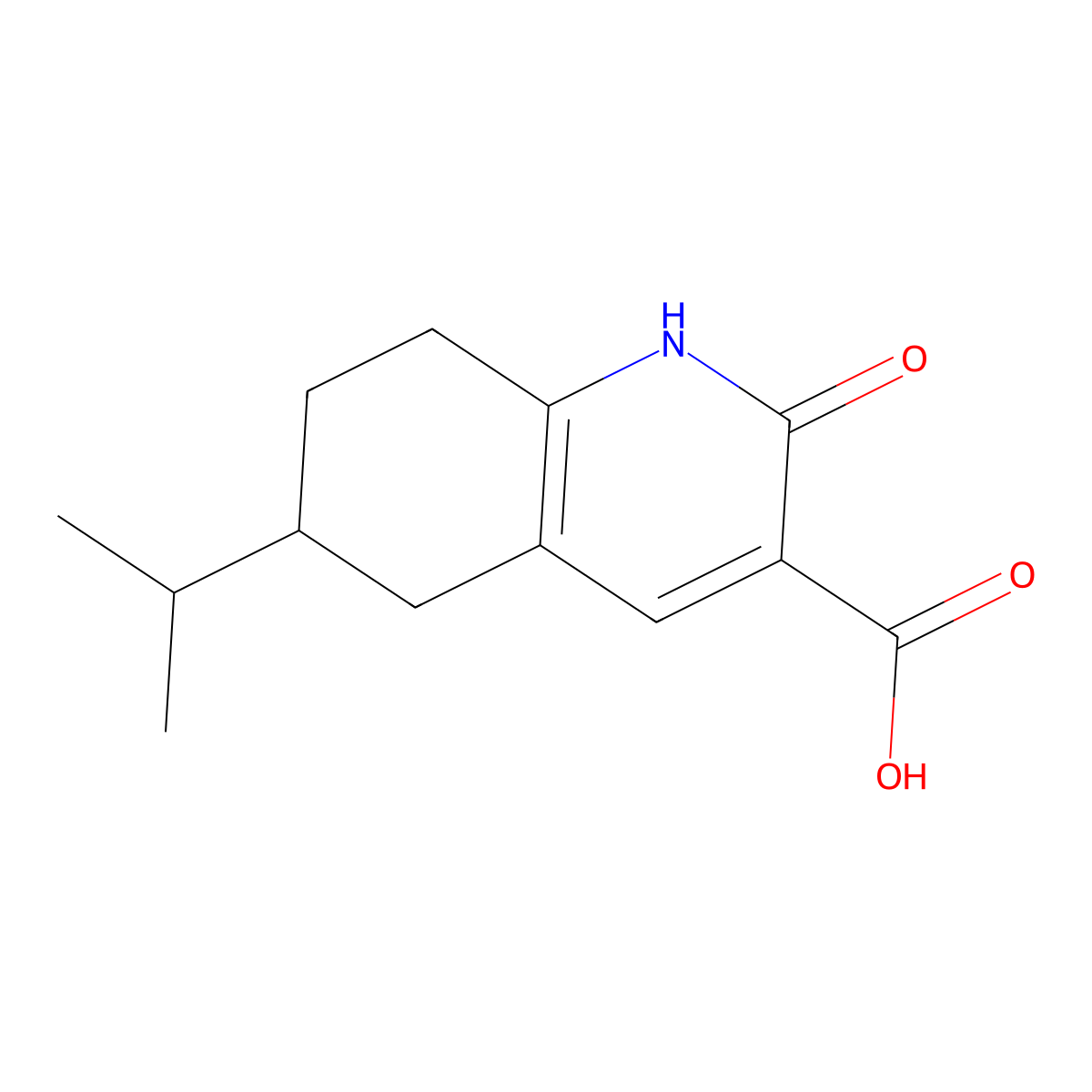 2-Oxo-6-(propan-2-yl)-1,2,5,6,7,8-hexahydroquinoline-3-carboxylic acid molecular structure, CAS 1267216-40-9