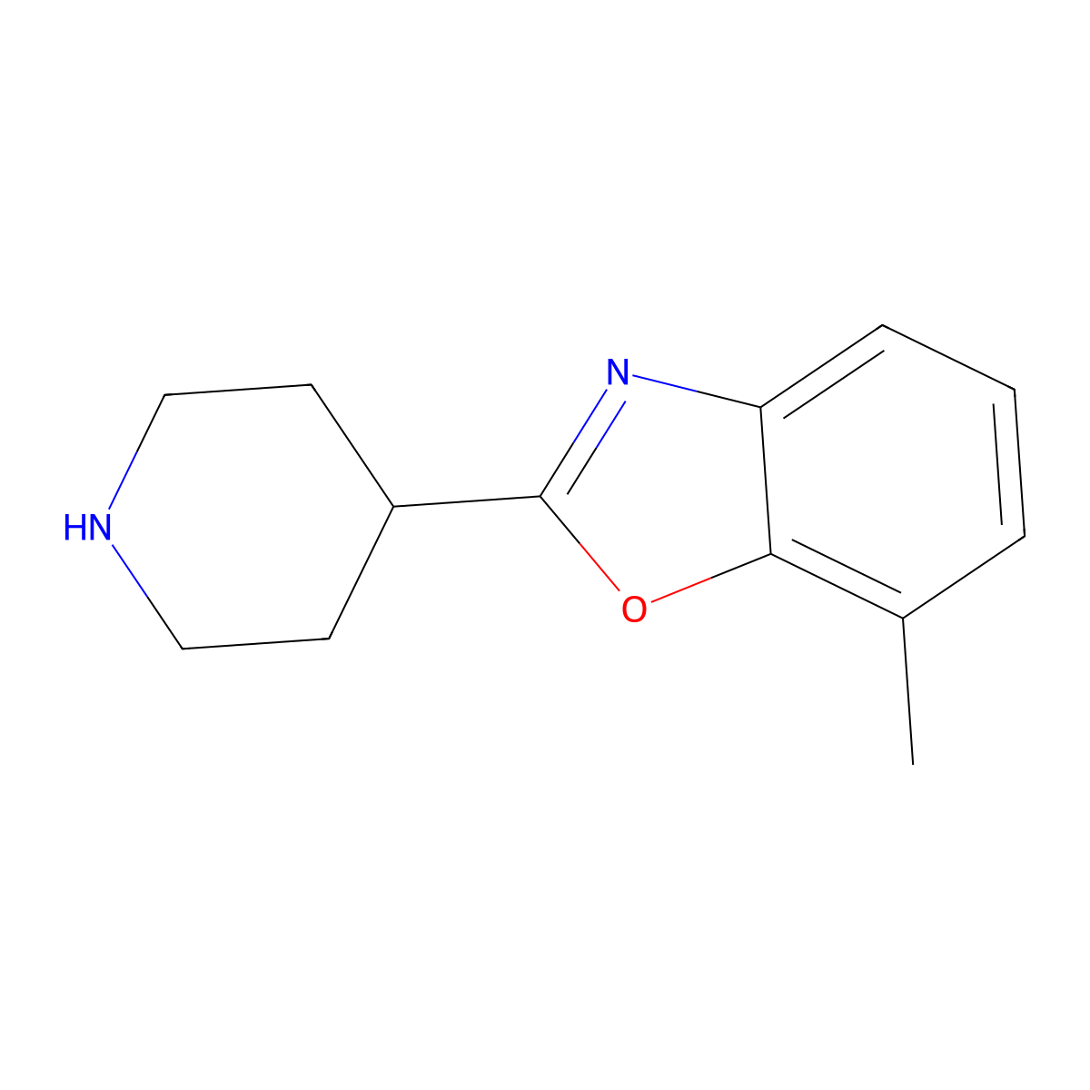7-Methyl-2-(piperidin-4-yl)-1,3-benzoxazole molecular structure, CAS 1267216-63-6