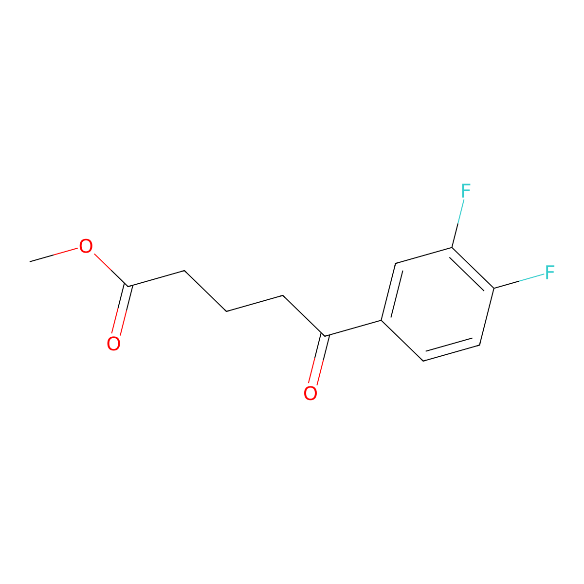 Methyl 5-(3,4-difluorophenyl)-5-oxovalerate molecular structure, CAS 1267217-42-4