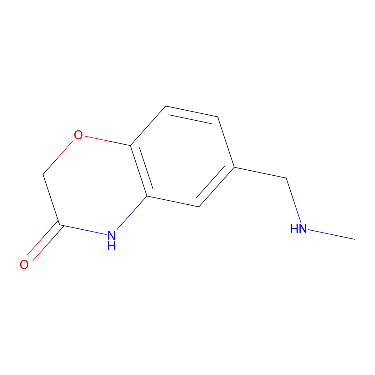 6-[(methylamino)methyl]-3,4-dihydro-2H-1,4-benzoxazin-3-one molecular structure, CAS 1267218-13-2