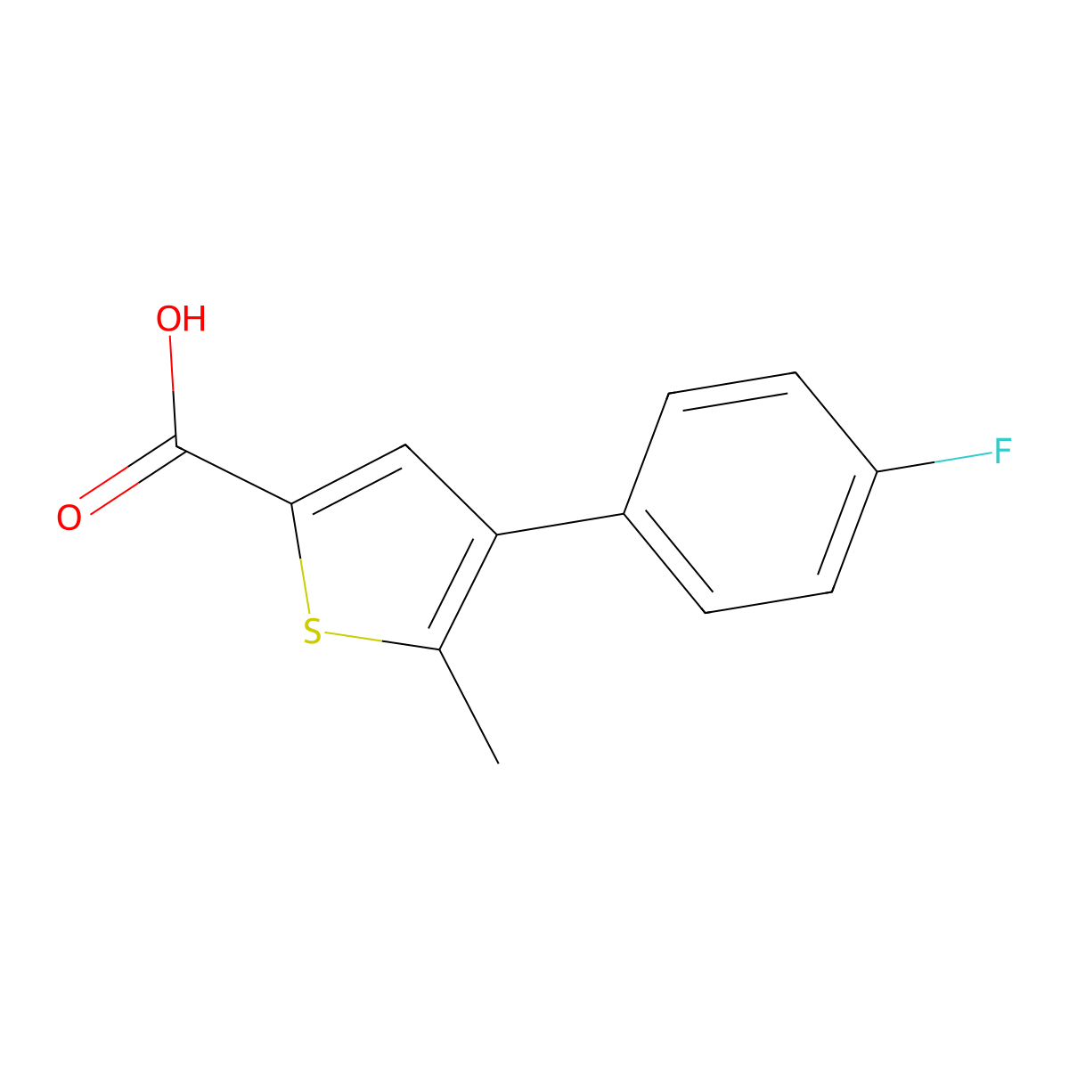 4-(4-Fluorophenyl)-5-methylthiophene-2-carboxylic acid molecular structure, CAS 1267218-61-0