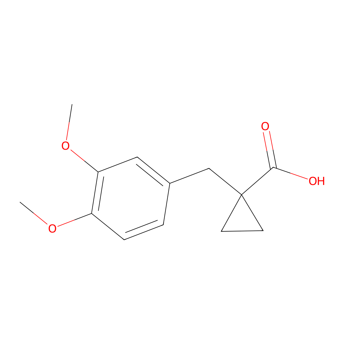 1-[(3,4-Dimethoxyphenyl)methyl]cyclopropane-1-carboxylic acid molecular structure, CAS 1267218-80-3