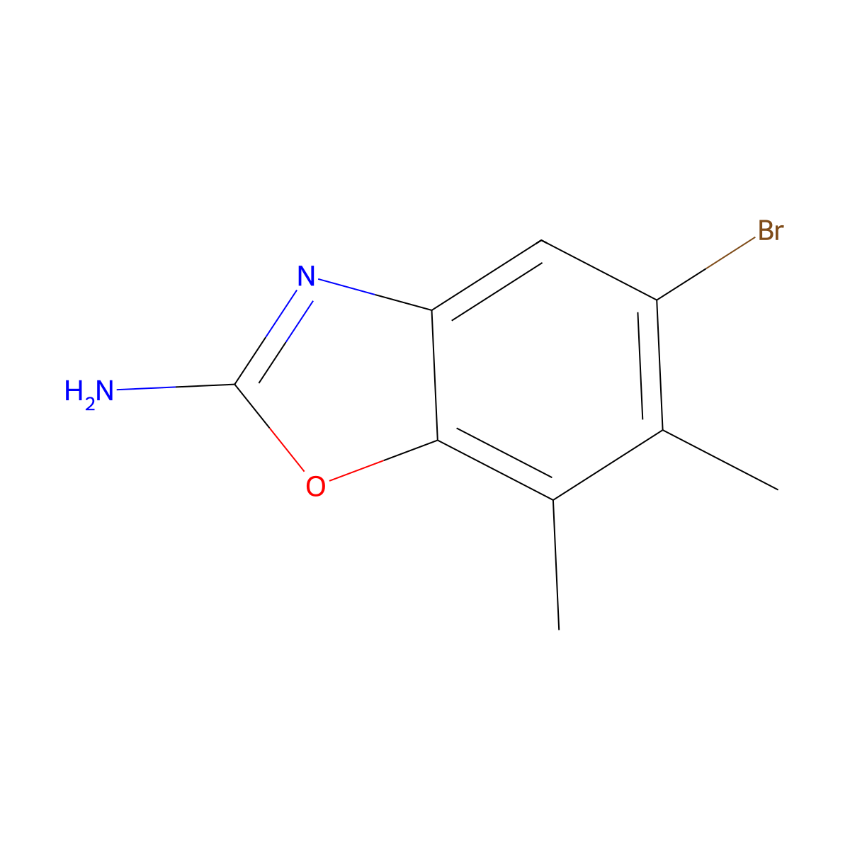 5-Bromo-6,7-dimethylbenzo[d]oxazol-2-amine molecular structure, CAS 1267221-23-7