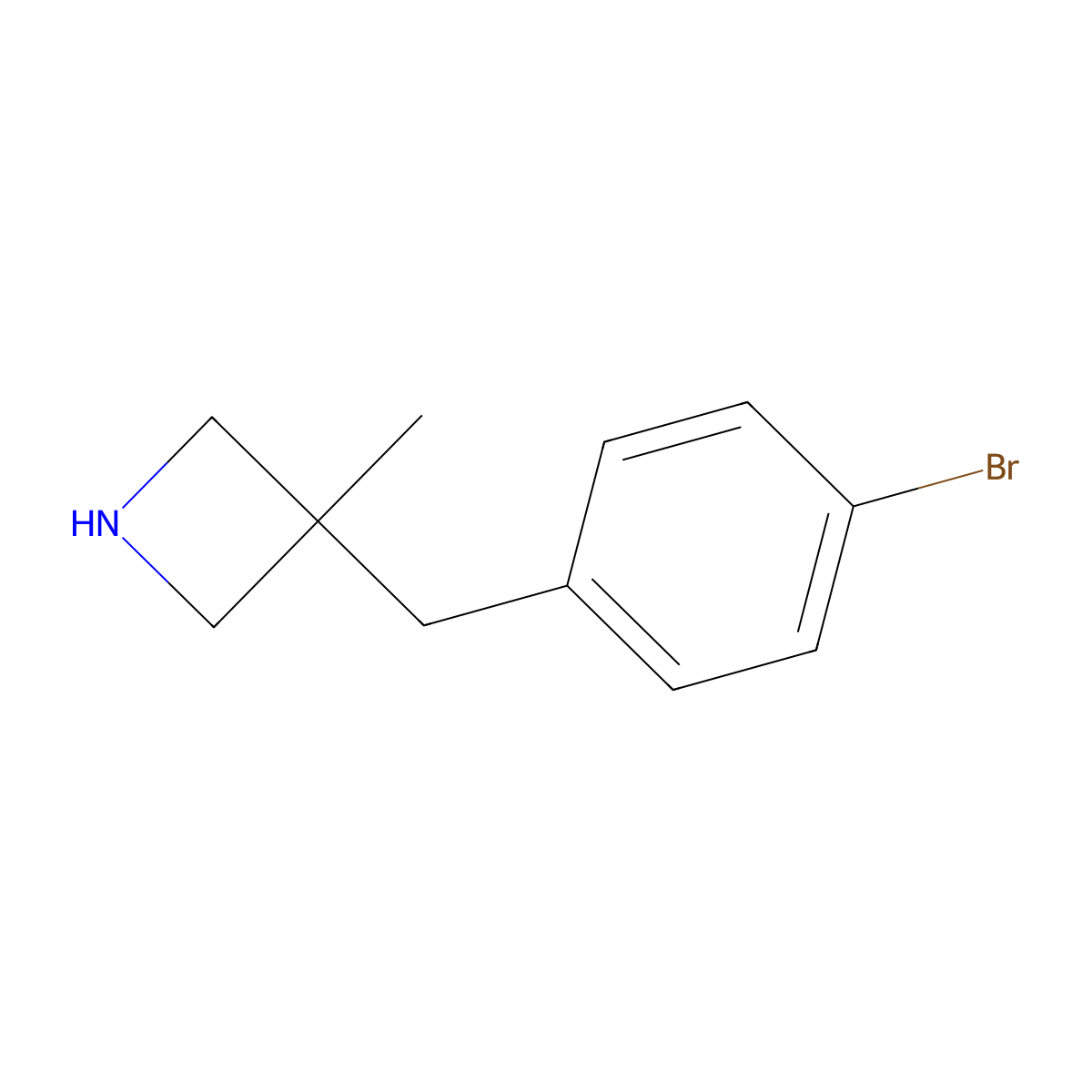 3-(4-Bromobenzyl)-3-methylazetidine molecular structure, CAS 1267222-11-6