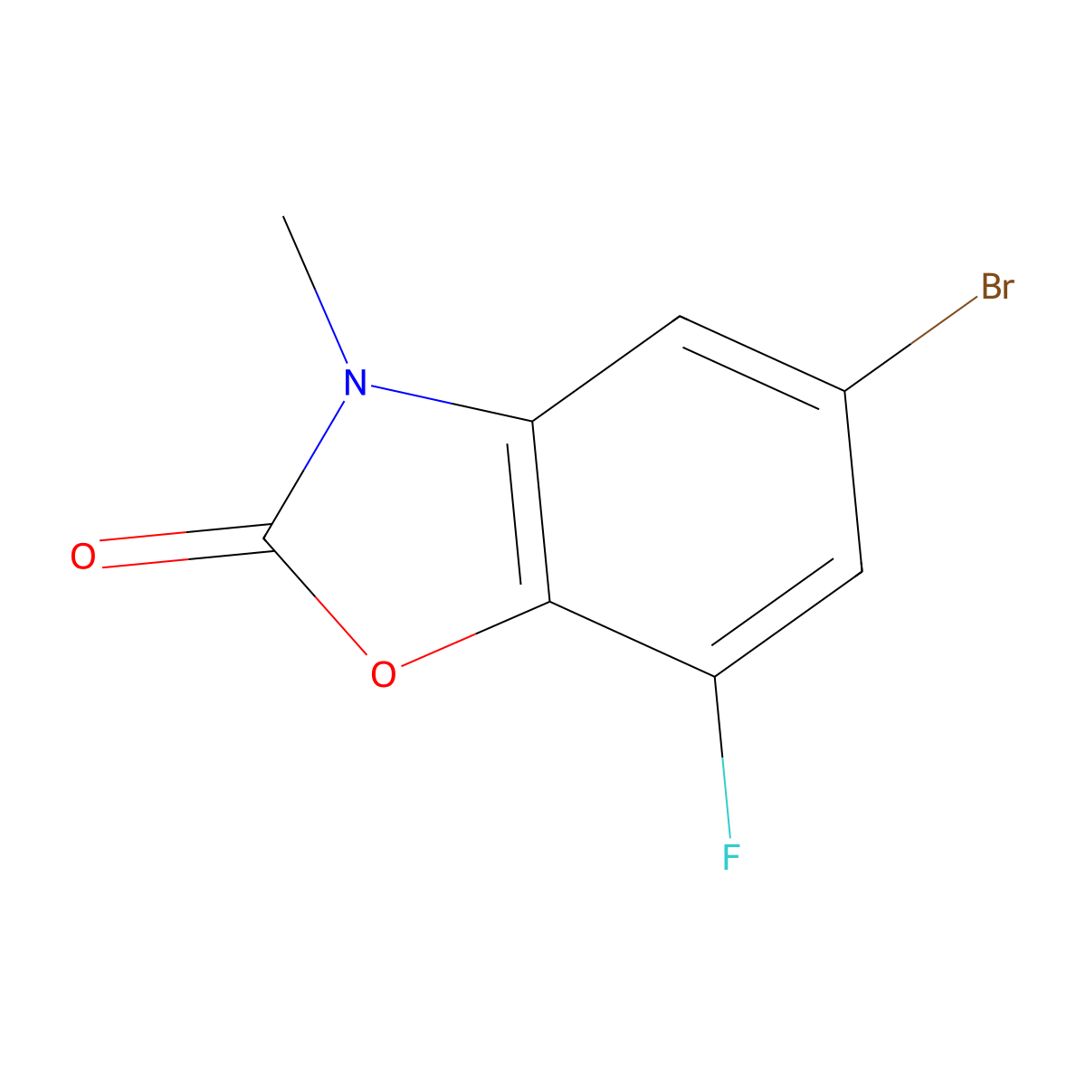 5-Bromo-7-fluoro-3-methylbenzo[d]oxazol-2(3H)-one molecular structure, CAS 1267222-19-4