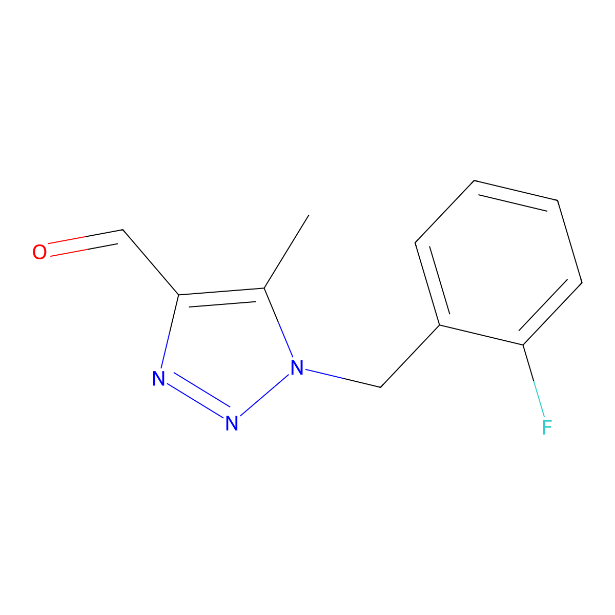 1-[(2-Fluorophenyl)methyl]-5-methyl-1H-1,2,3-triazole-4-carbaldehyde molecular structure, CAS 1267223-71-1