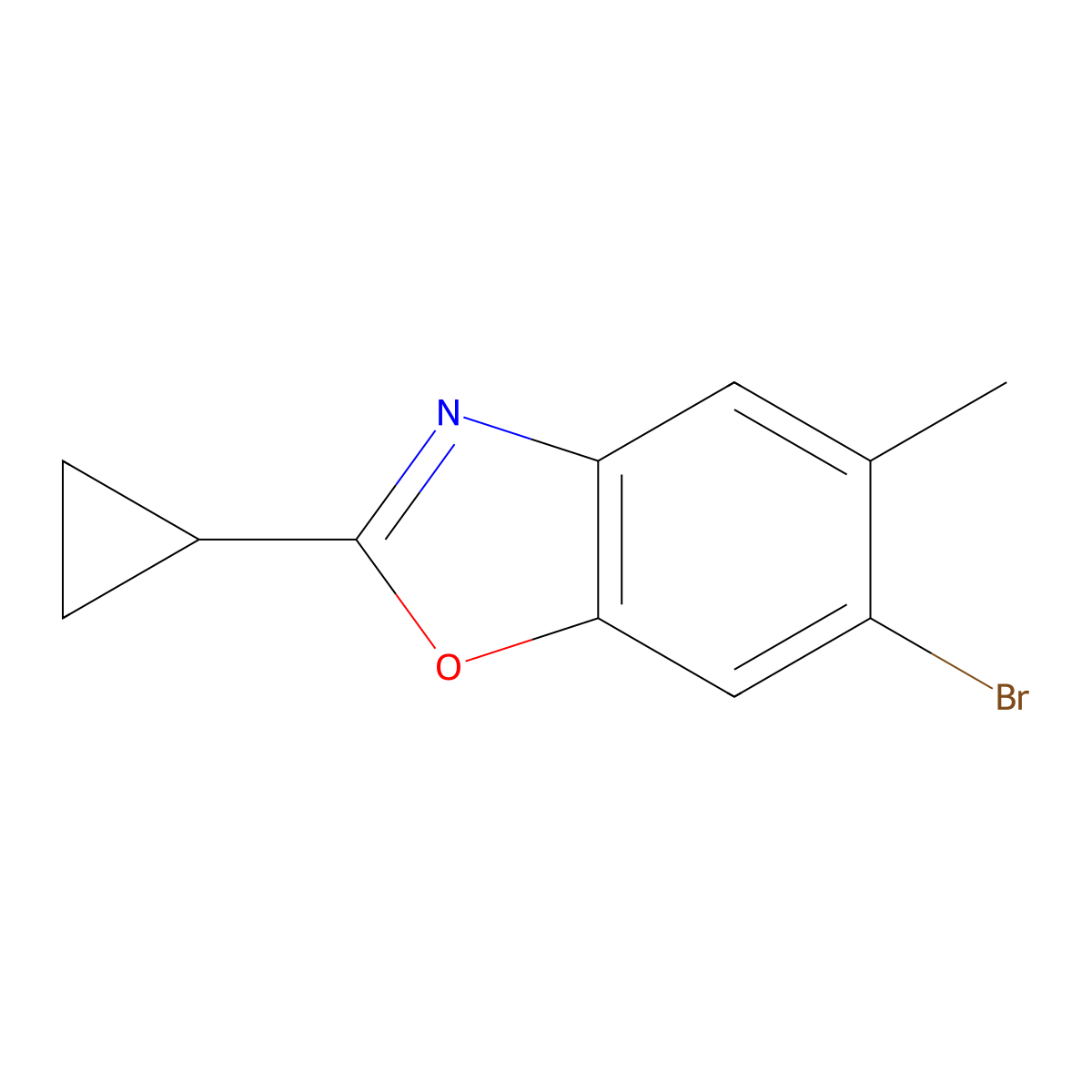 6-Bromo-2-cyclopropyl-5-methylbenzo[d]oxazole molecular structure, CAS 1267224-21-4