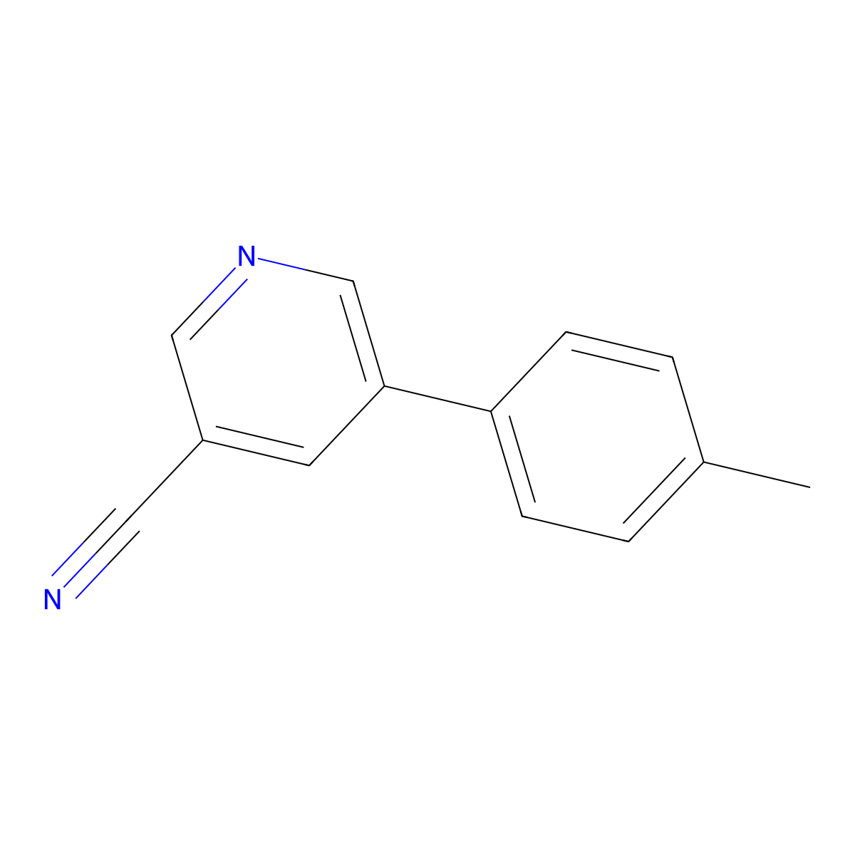 5-(p-Tolyl)nicotinonitrile molecular structure, CAS 1267230-52-3