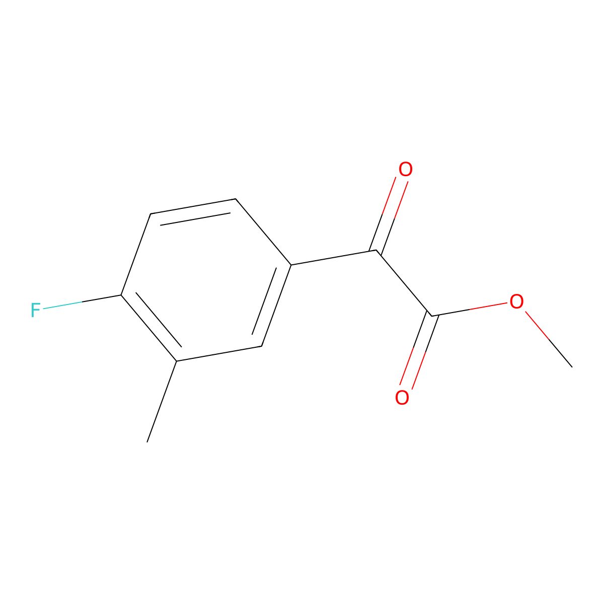 Methyl 4-fluoro-3-methylbenzoylformate molecular structure, CAS 1267230-81-8
