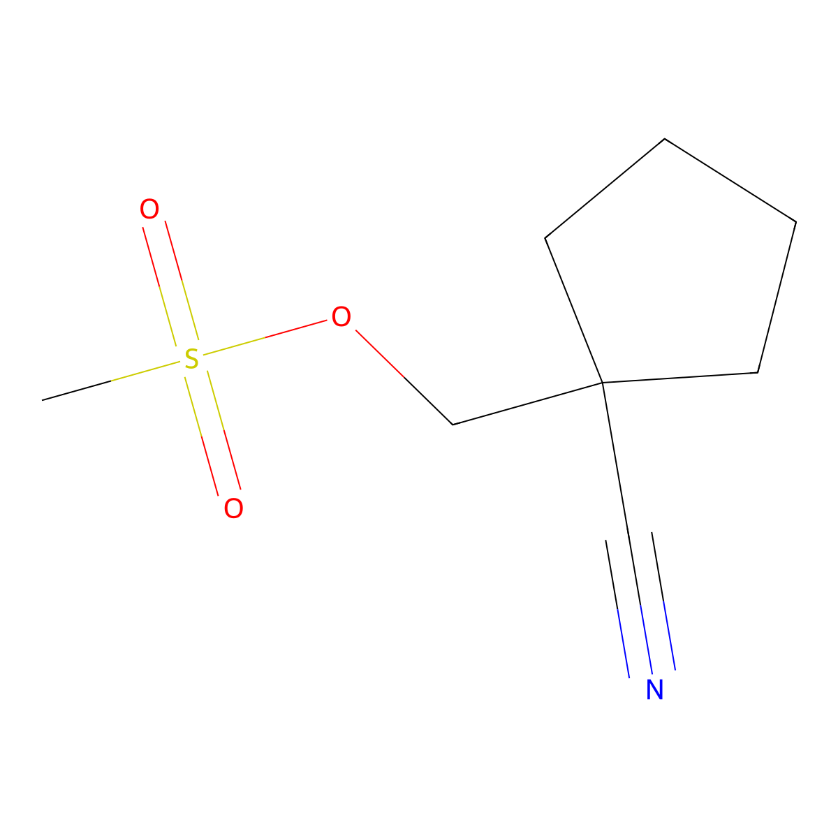 (1-Cyanocyclopentyl)methyl methanesulfonate molecular structure, CAS 1267231-63-9