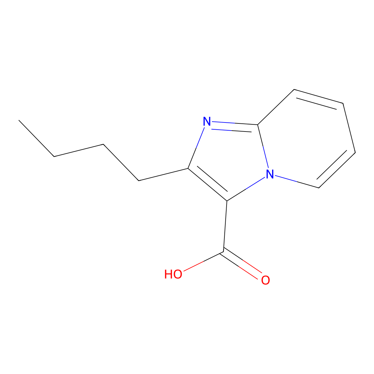 2-Butylimidazo[1,2-a]pyridine-3-carboxylic acid molecular structure, CAS 1267233-05-5