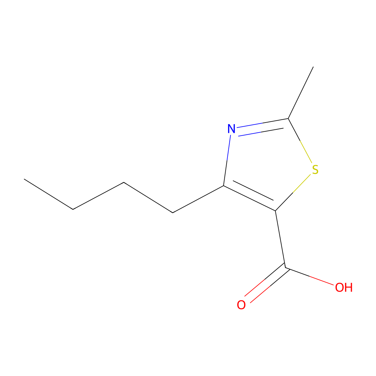 4-Butyl-2-methyl-1,3-thiazole-5-carboxylic acid molecular structure, CAS 1267233-79-3