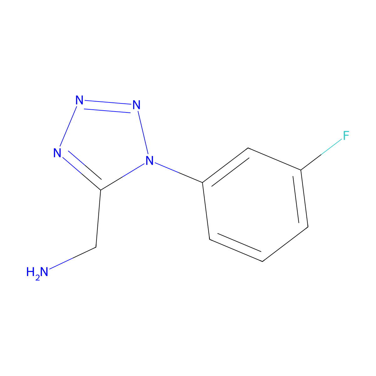 [1-(3-fluorophenyl)-1H-1,2,3,4-tetrazol-5-yl]methanamine molecular structure, CAS 1267234-87-6