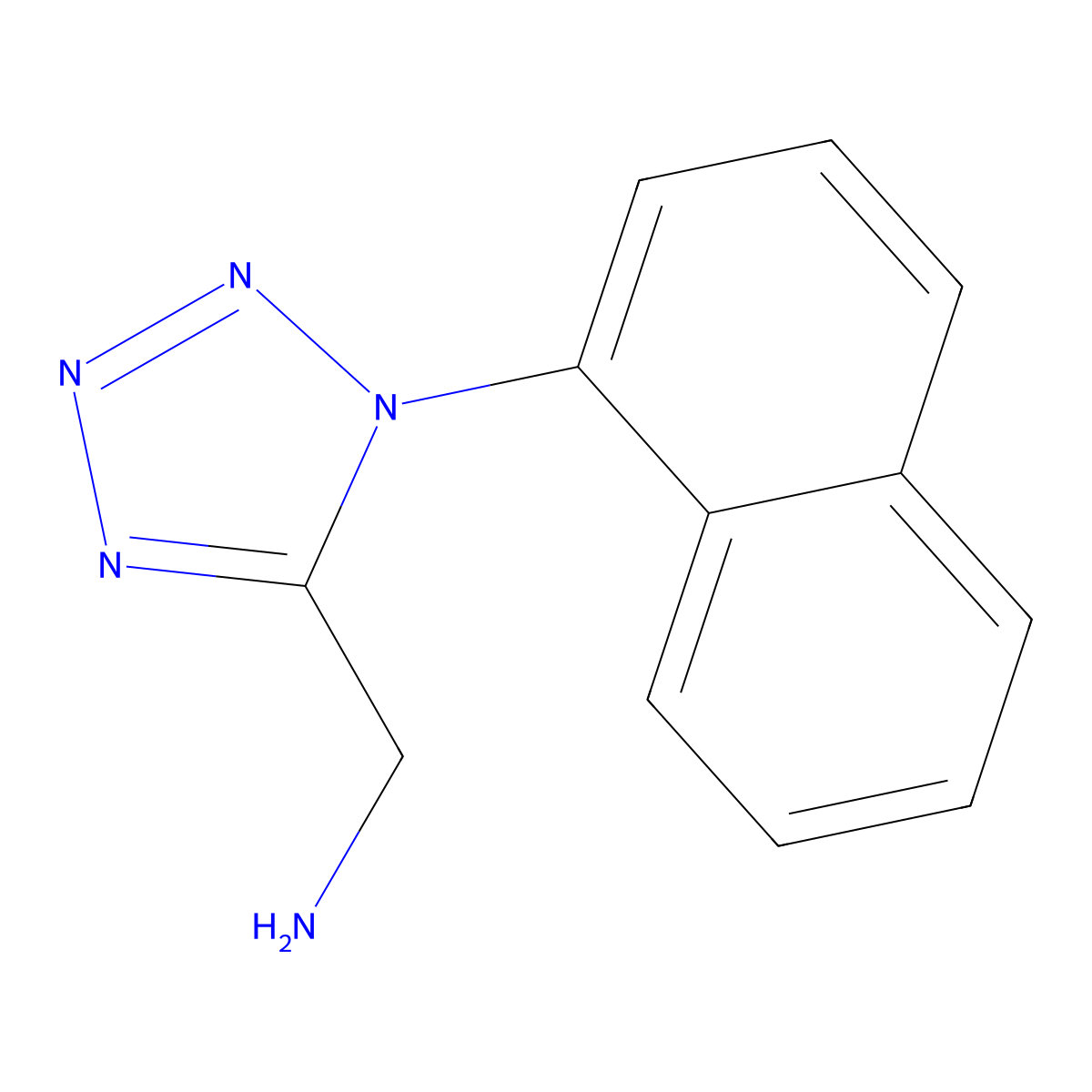 [1-(naphthalen-1-yl)-1H-1,2,3,4-tetrazol-5-yl]methanamine molecular structure, CAS 1267235-15-3