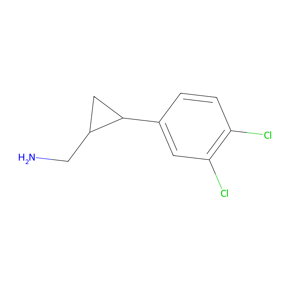 (2-(3,4-Dichlorophenyl)cyclopropyl)methanamine molecular structure, CAS 1267240-40-3