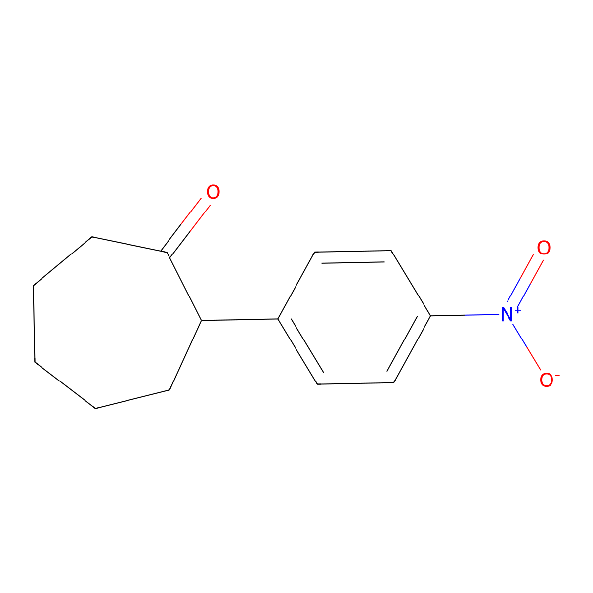 2-(4-Nitrophenyl)cycloheptan-1-one molecular structure, CAS 1267242-83-0