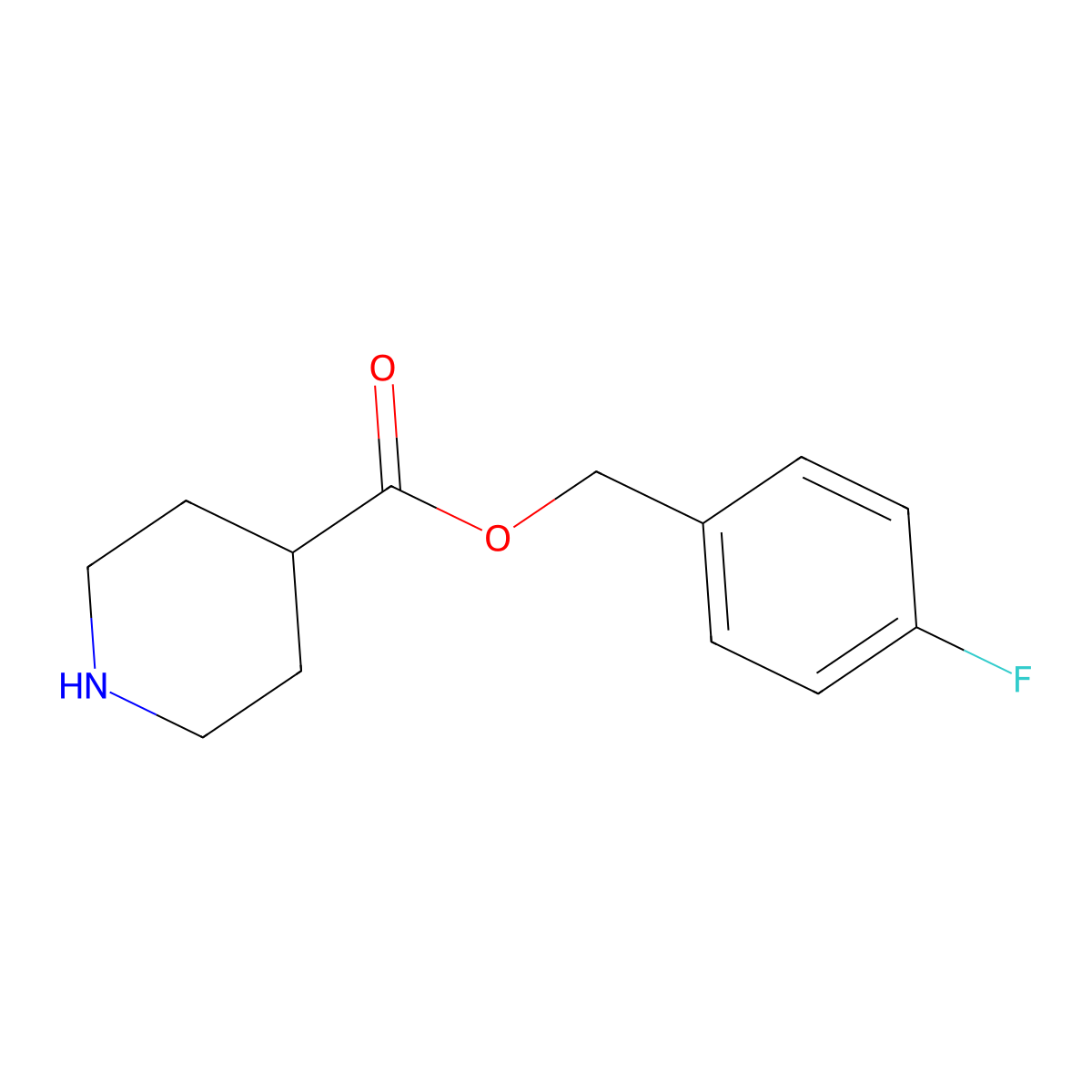 4-Fluorobenzyl piperidine-4-carboxylate molecular structure, CAS 1267245-27-1