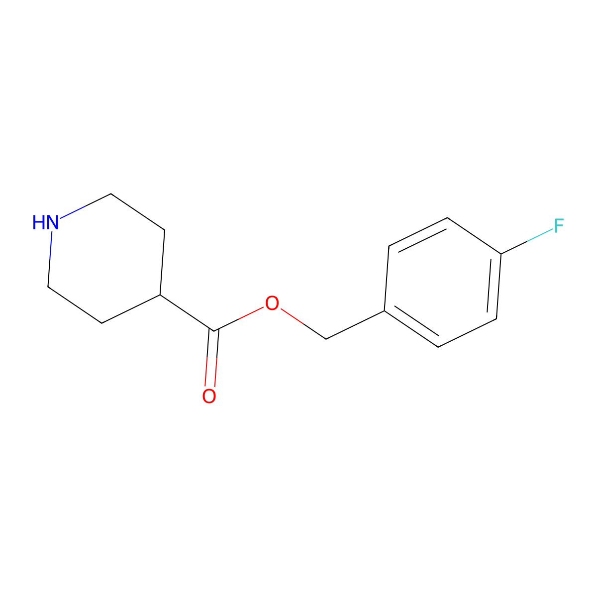 4-Fluorobenzyl piperidine-4-carboxylate molecular structure, CAS 1267245-27-1