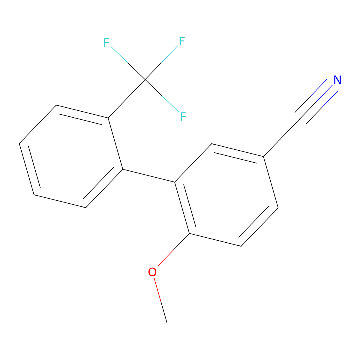 6-Methoxy-2'-(trifluoromethyl)-[1,1'-biphenyl]-3-carbonitrile molecular structure, CAS 1267256-36-9