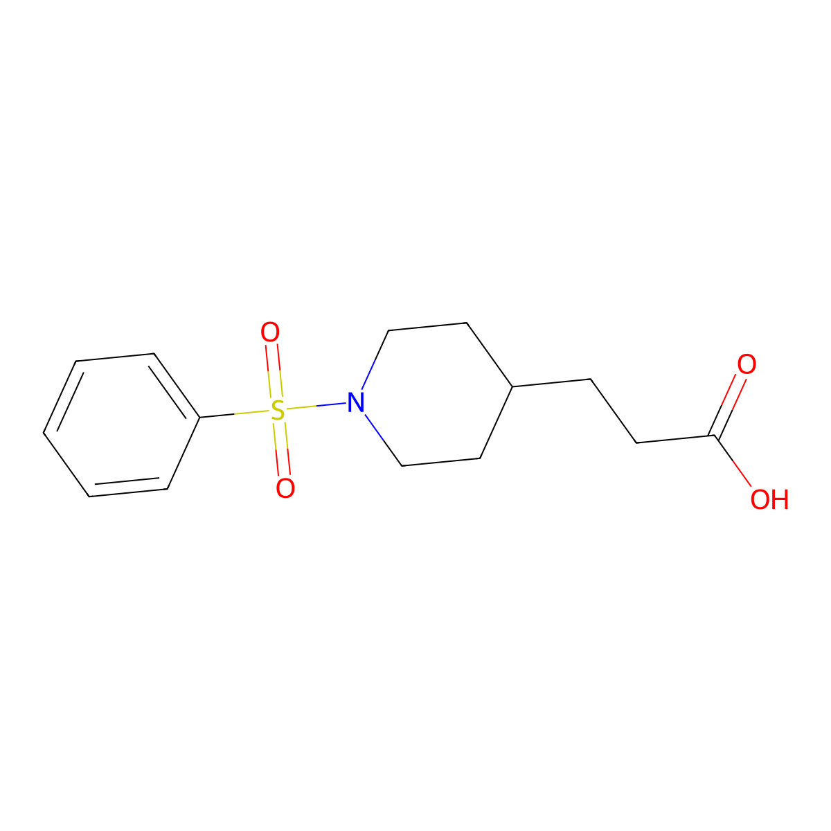 3-[1-(Benzenesulfonyl)piperidin-4-yl]propanoic acid molecular structure, CAS 1267262-71-4