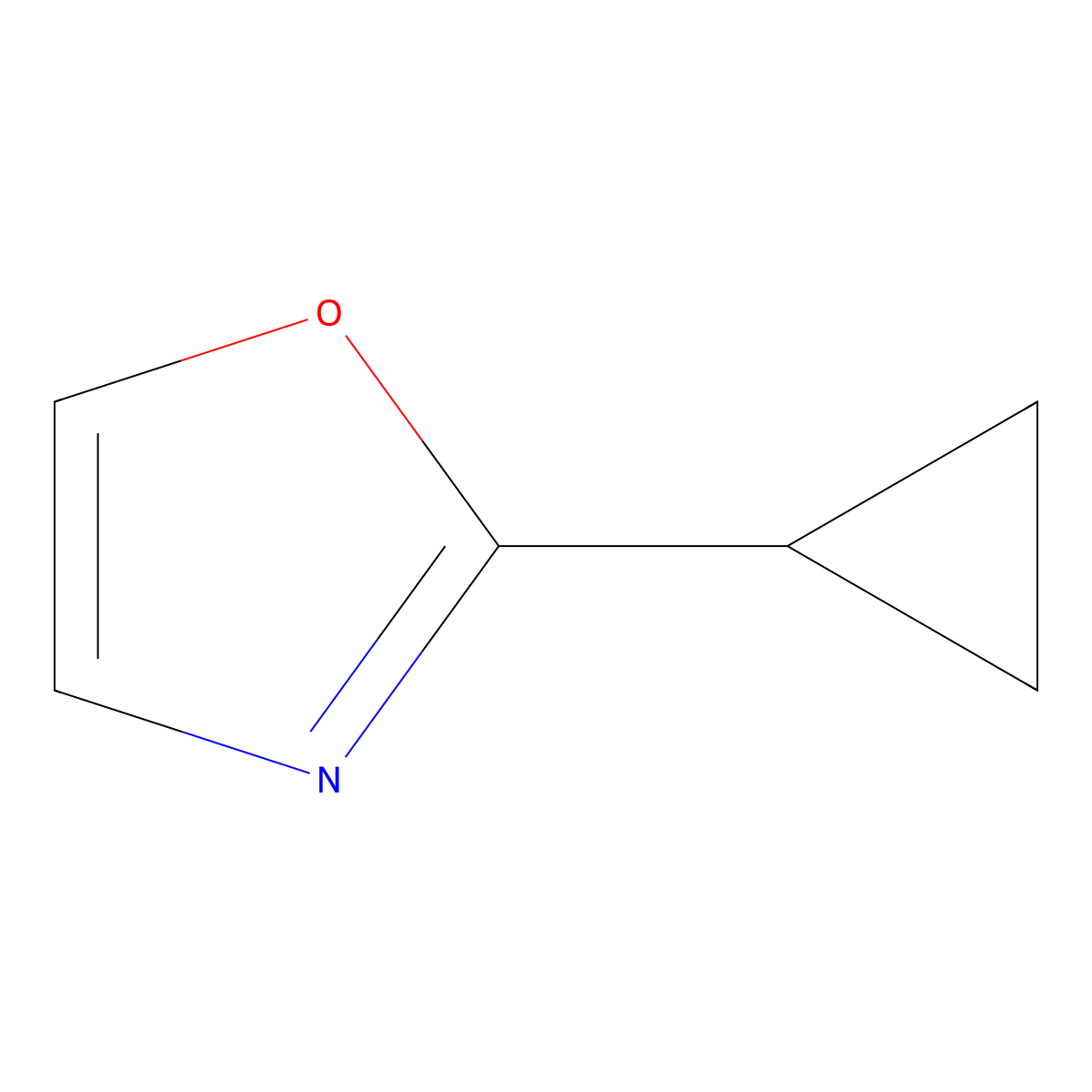 2-Cyclopropyl-1,3-oxazole molecular structure, CAS 1267265-84-8
