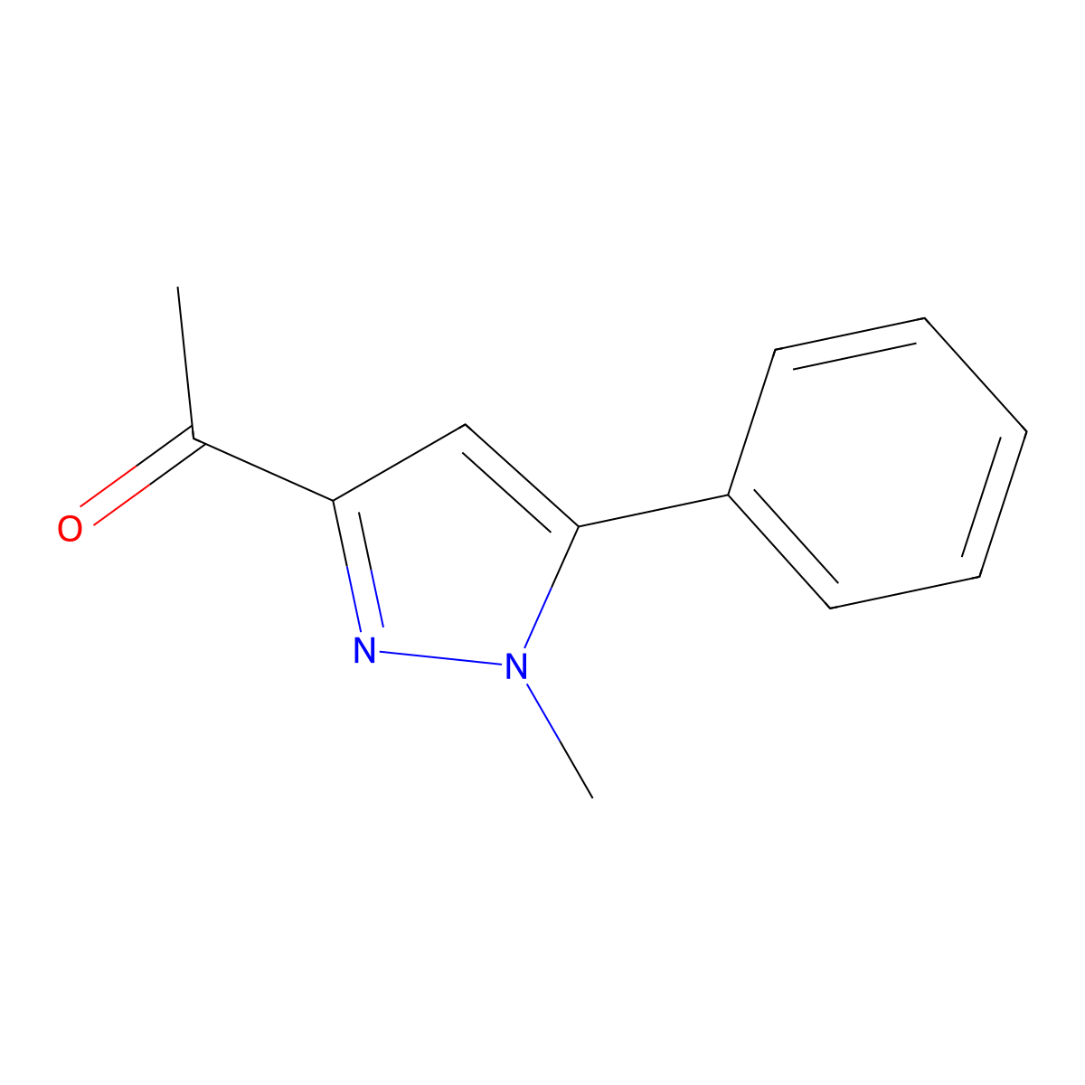 1-(1-methyl-5-phenyl-1H-pyrazol-3-yl)ethan-1-one molecular structure, CAS 1267267-61-7
