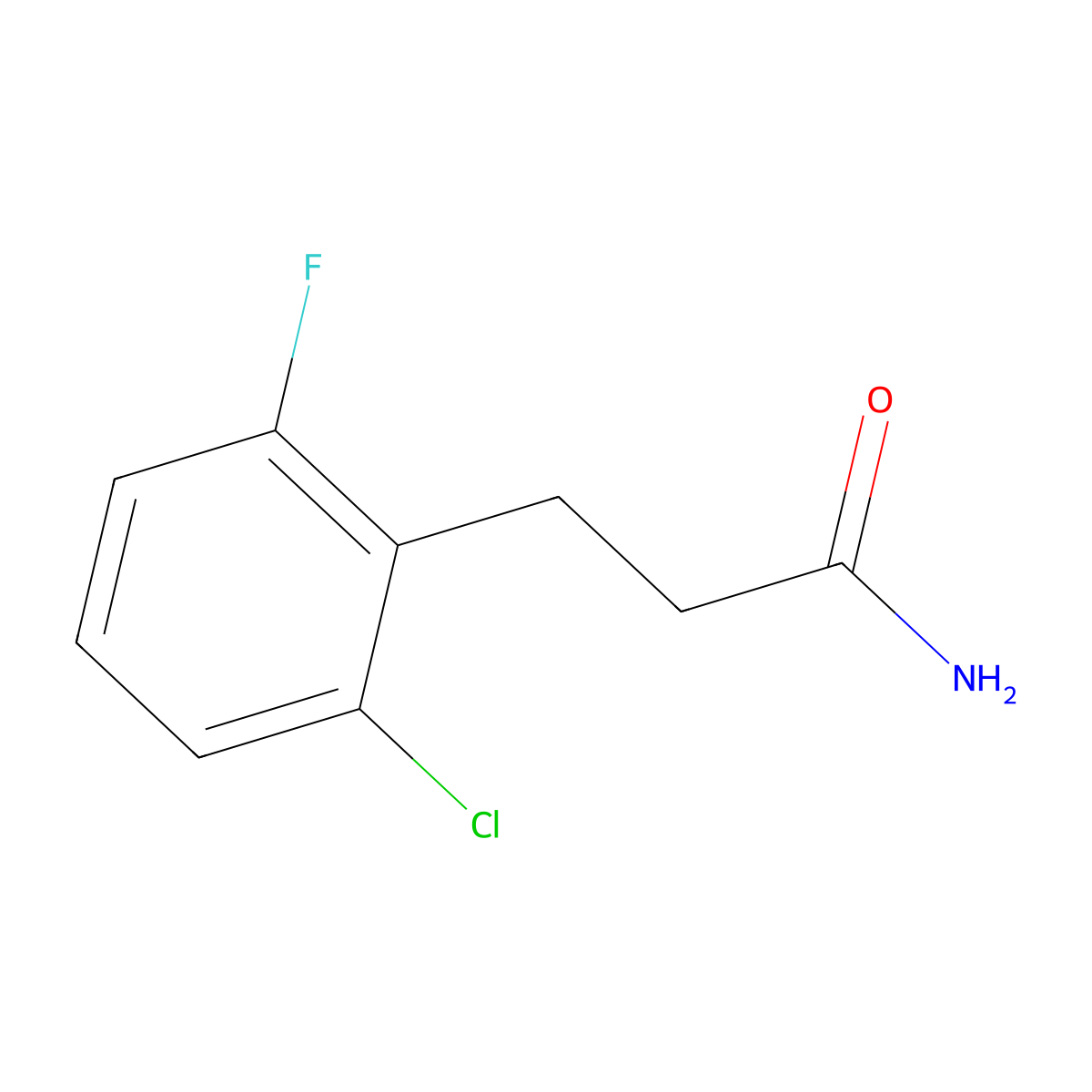 3-(2-Chloro-6-fluorophenyl)propanamide molecular structure, CAS 1267269-92-0
