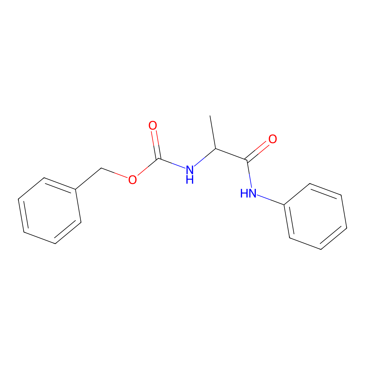 benzyl N-[(1R)-1-(phenylcarbamoyl)ethyl]carbamate molecular structure, CAS 126727-26-2