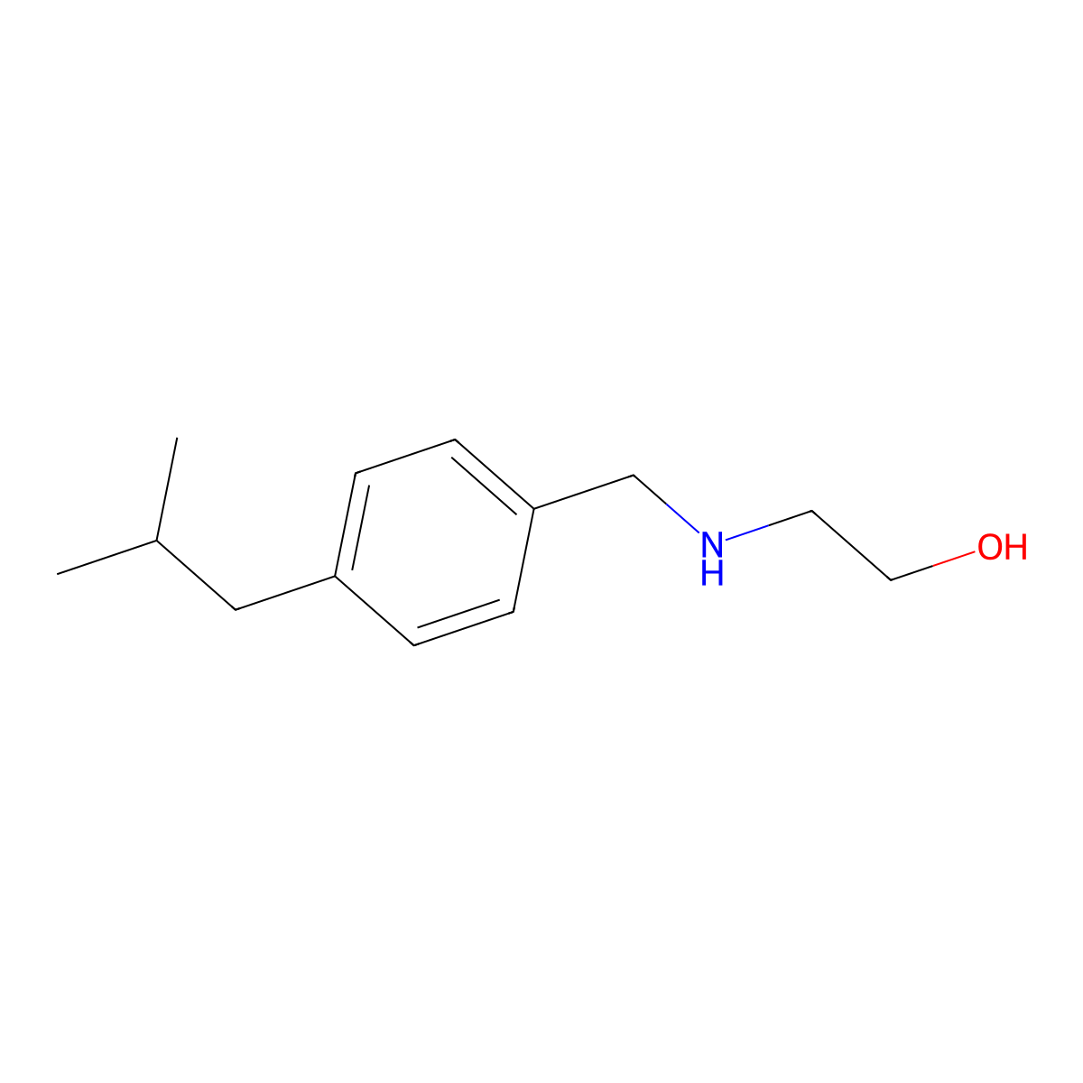 2-({[4-(2-Methylpropyl)phenyl]methyl}amino)ethan-1-ol molecular structure, CAS 1267270-72-3