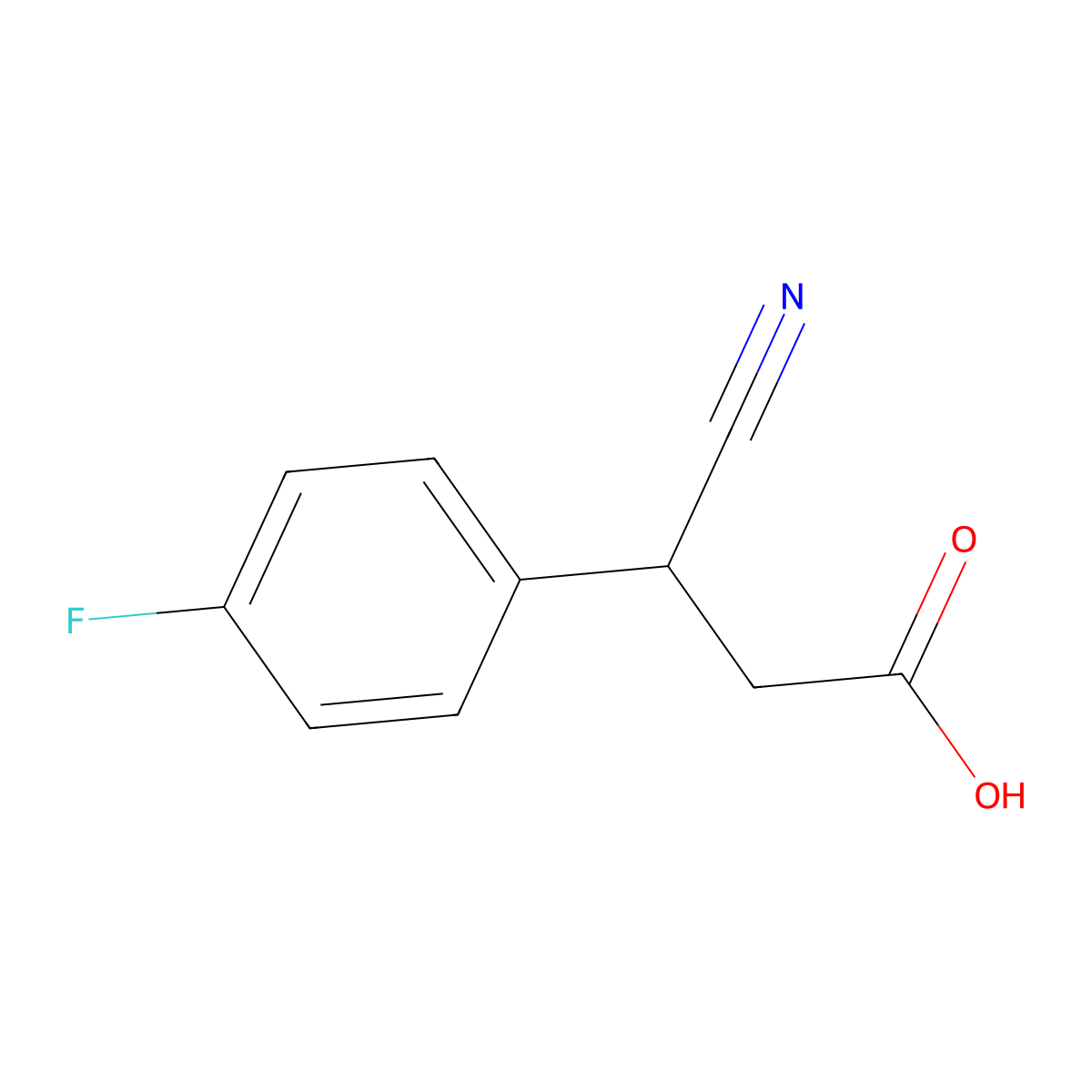 3-Cyano-3-(4-fluoro-phenyl)-propionic acid molecular structure, CAS 1267271-26-0
