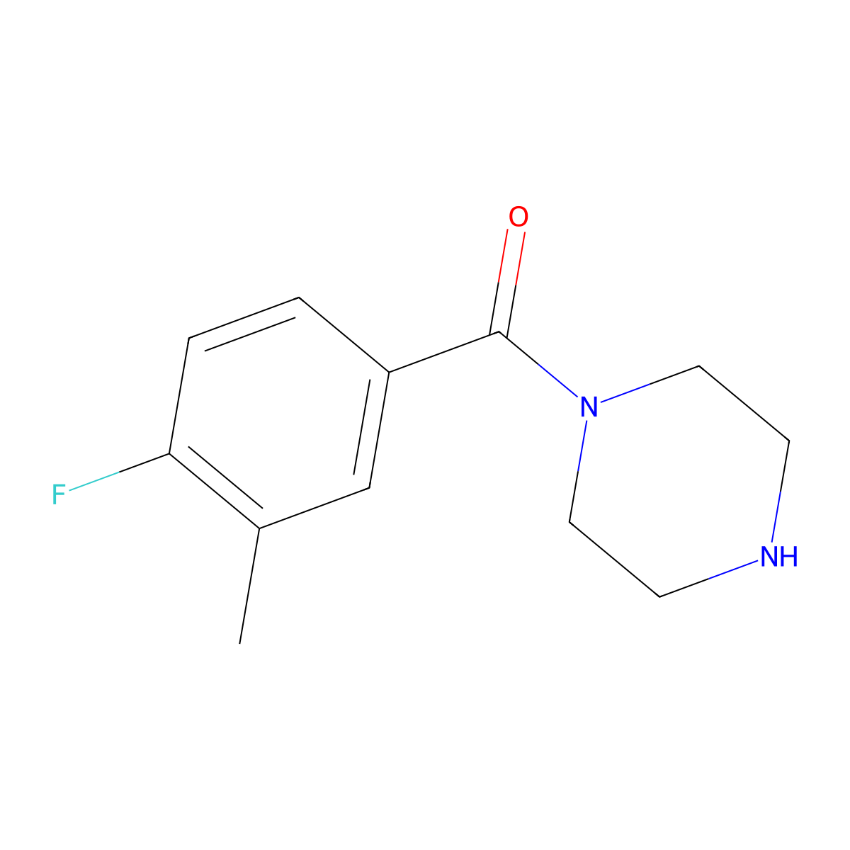 1-(4-Fluoro-3-methylbenzoyl)piperazine molecular structure, CAS 1267272-39-8