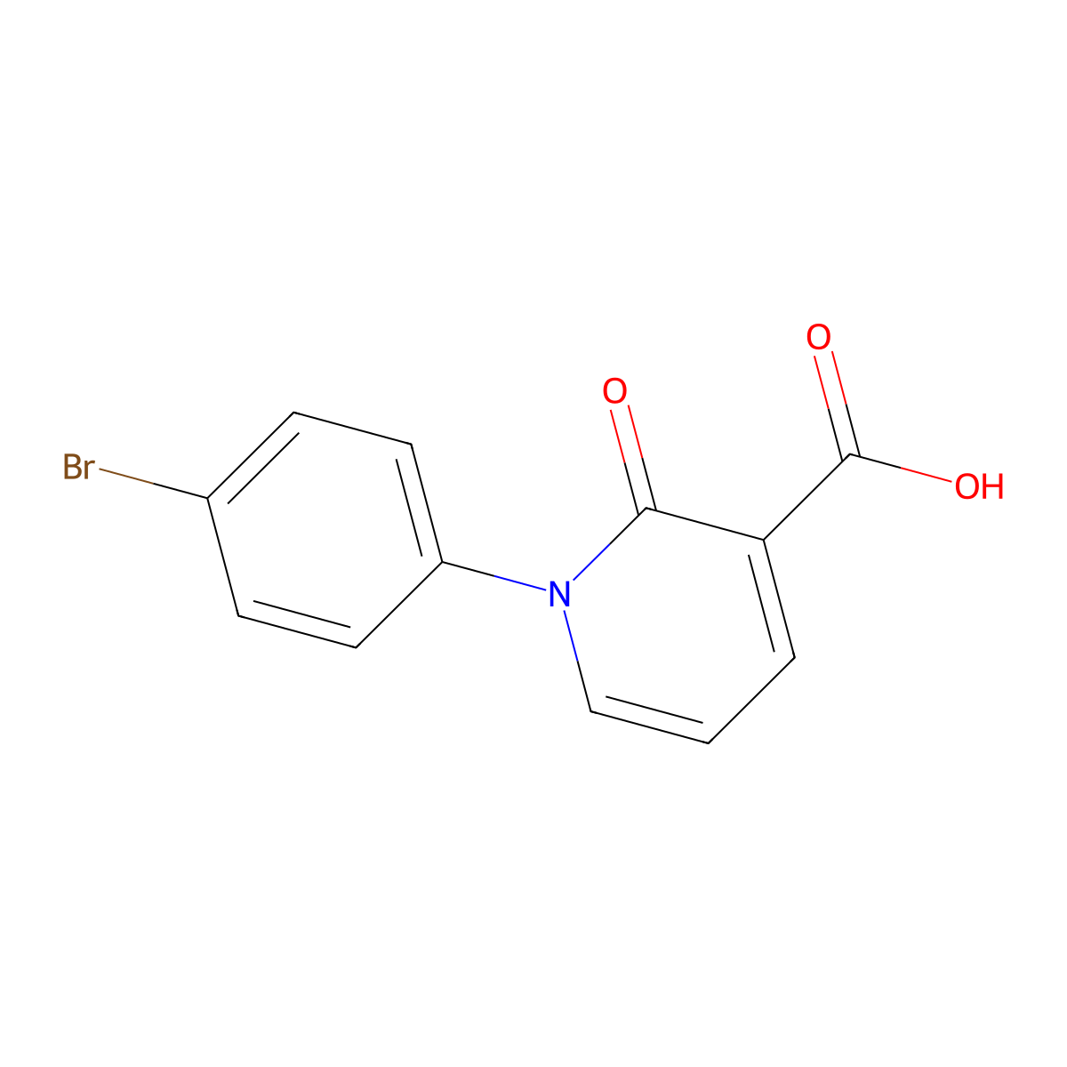 1-(4-Bromophenyl)-2-oxopyridine-3-carboxylic acid molecular structure, CAS 1267274-34-9
