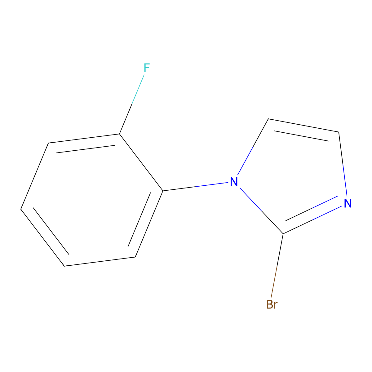 2-bromo-1-(2-fluorophenyl)-1H-imidazole molecular structure, CAS 1267276-92-5
